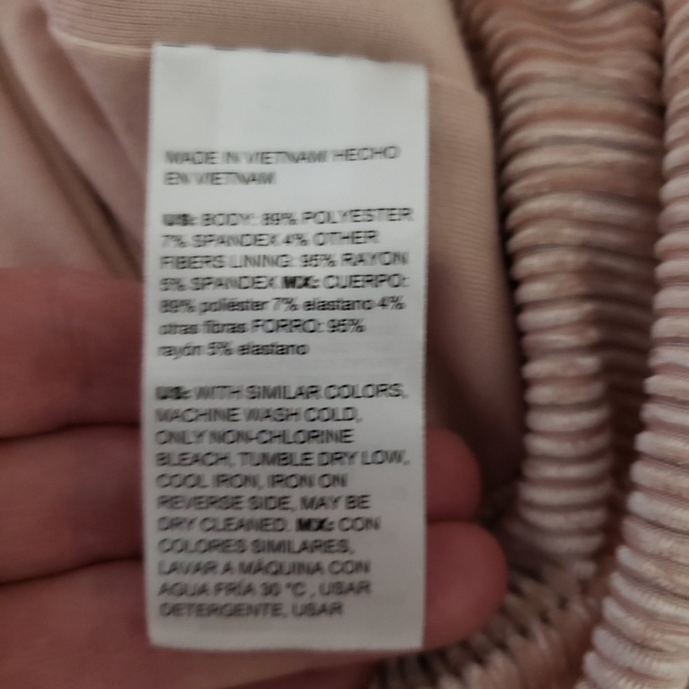 Chico's Blouse Top Women Small Blush Pink Ribbed Shimmer Soft Velvet Textured - Picture 8 of 8